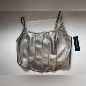 Metallic Silver Camisole Top
